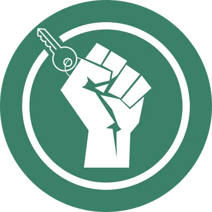 Flint Hills Tenants United emblem: a raised fist holding keys
